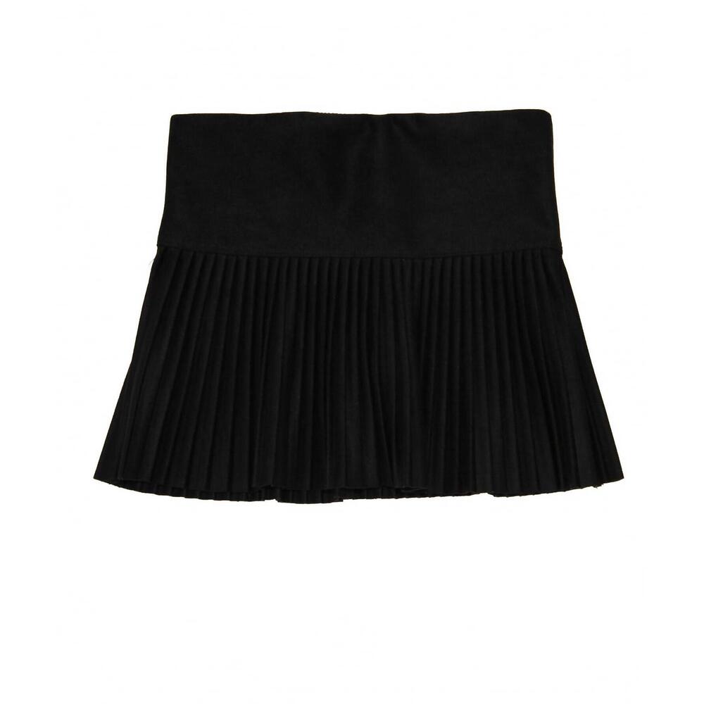 NEW CHERYL CREATIONS girl's quinlan suede pleated skort in black